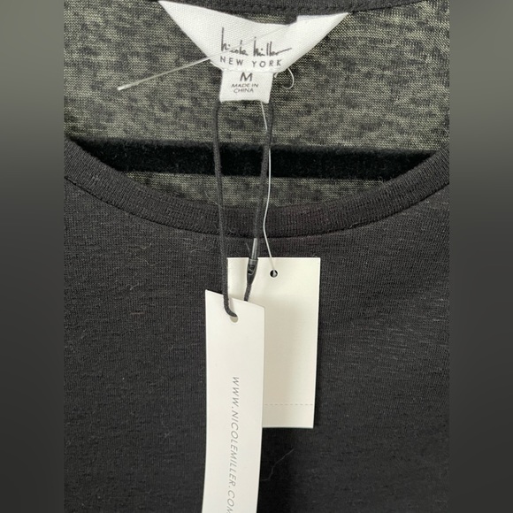 Medium Nicole Miller black eyelet top - Picture 2 of 4